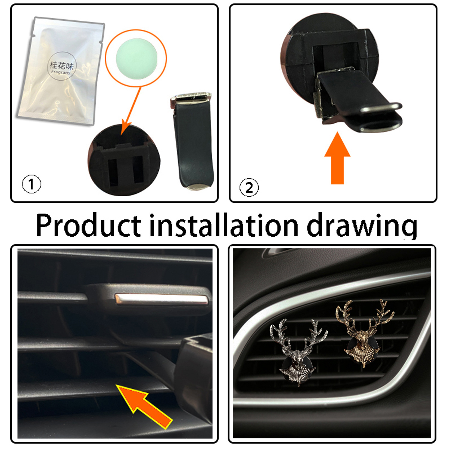 Deer Design Car Fragrance Vent - Perfume Fragrance Good review and price